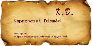 Kapronczai Dioméd névjegykártya
