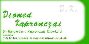 diomed kapronczai business card
